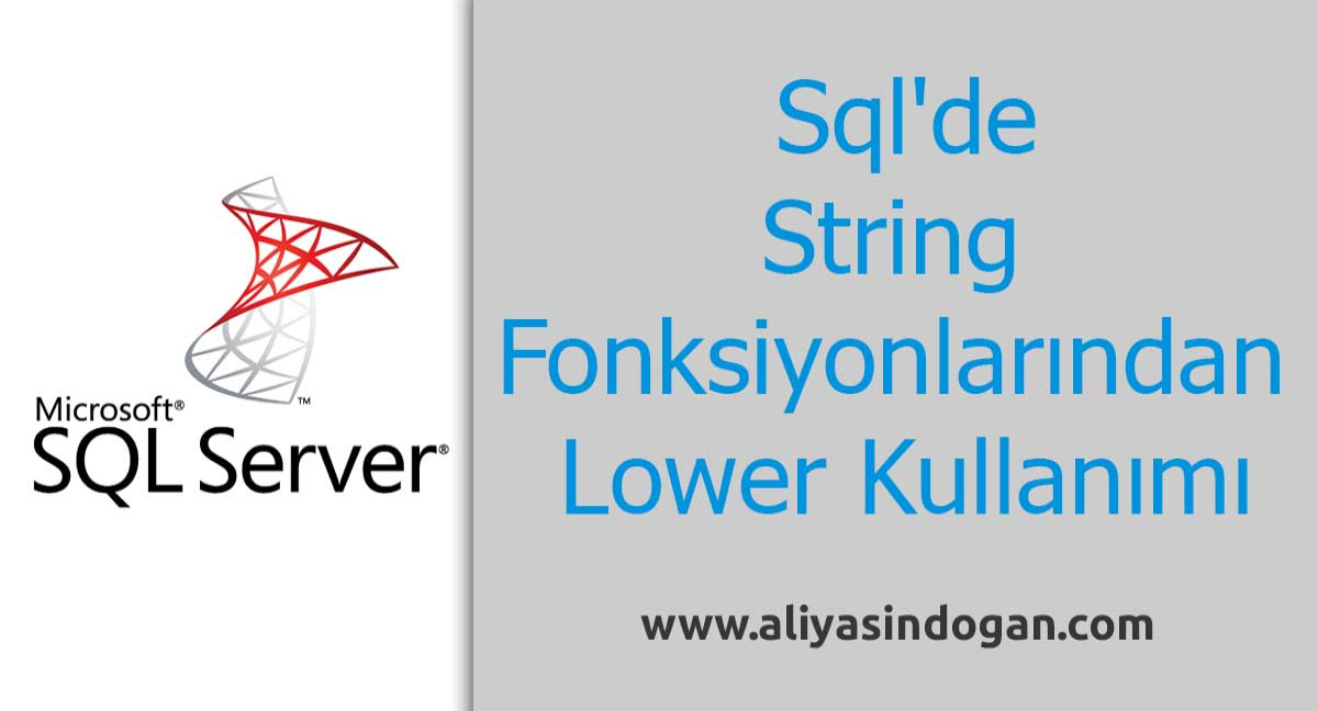 Sql'de String Fonksiyonlarından Lower Kullanımı | aliyasindogan.com